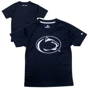 navy youth short sleeve performance t-shirt with Penn State Athletic Logo